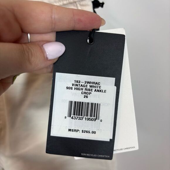 Revolve RE/DONE Orginals 90s High Rise Ankle Crop in Vintage White NEW Size 26 - Picture 10 of 16